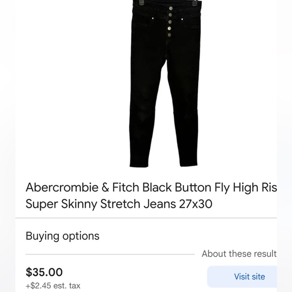 Fabulous Gold Buttoned Fly High Rise Stretch Jeans Abercrombie & Fitch🔥🔥🔥 - Picture 10 of 12